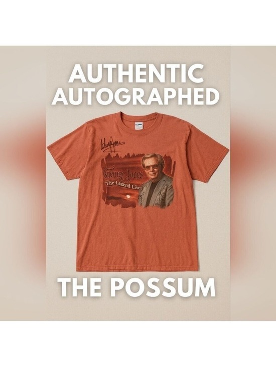 Gildan Other - Autographed George Jones The Legend Lives Concert Tour Orange T-shirt XL